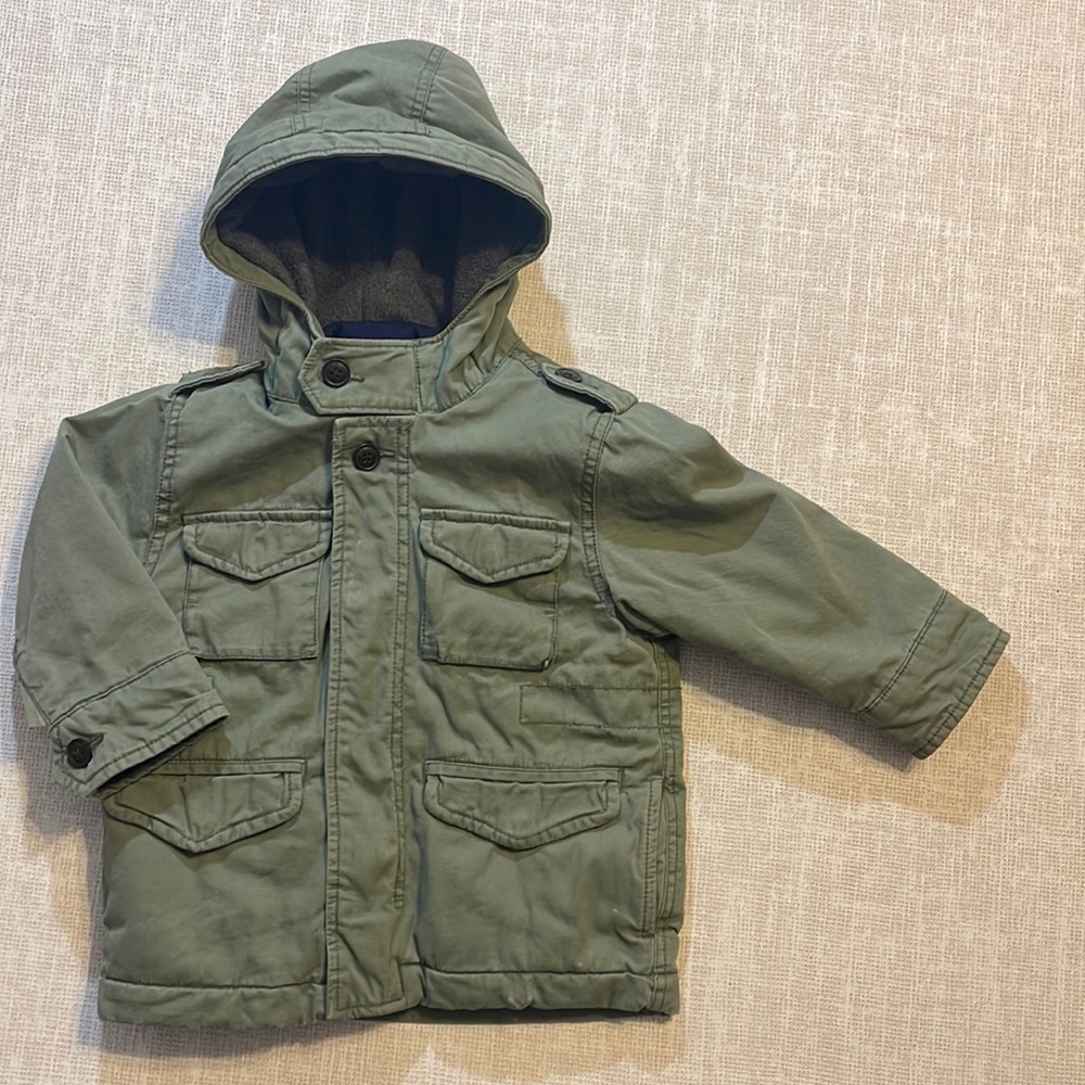 Baby gap khaki green 18 to 24 month 3-in-1 cargo utility jacket with vest.